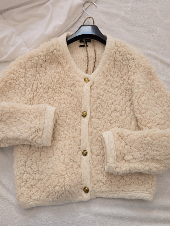 Massimo Dutti Jackets & Blazers - Madsimo Dutti Cardigan Jacket Bouclee Size L Gold Buttons